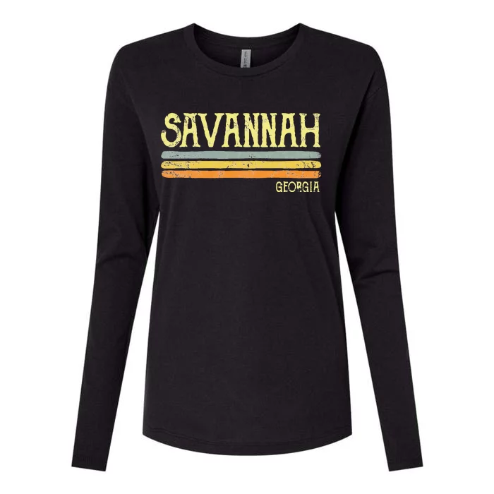 Vintage Savannah Georgia Ga Love Gift Souvenir Womens Cotton Relaxed Long Sleeve T-Shirt