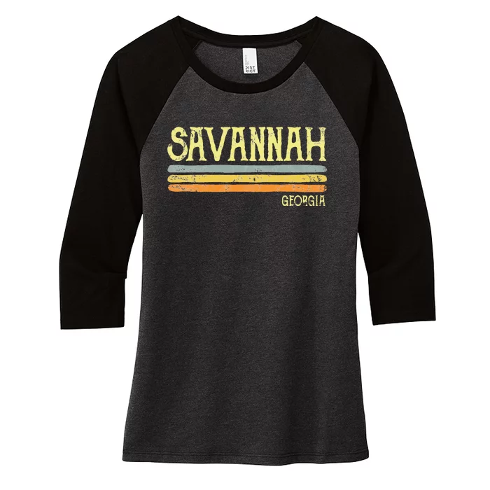 Vintage Savannah Georgia Ga Love Gift Souvenir Women's Tri-Blend 3/4-Sleeve Raglan Shirt