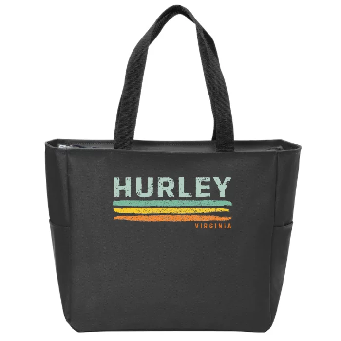 Vintage Stripes Hurley Va Zip Tote Bag