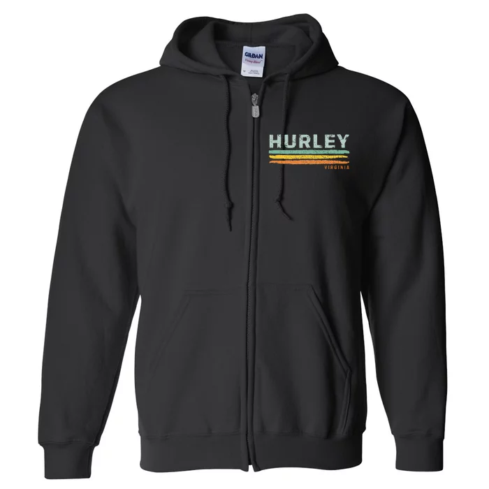 Vintage Stripes Hurley Va Full Zip Hoodie