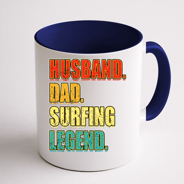 Vintage Surfing Husband Dad Surfer Legend FatherS Day Gift Front & Back Coffee Mug