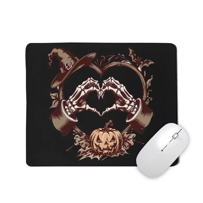 Vintage Skeleton Hand Heart Costume Funny For Halloween 2024 Mousepad