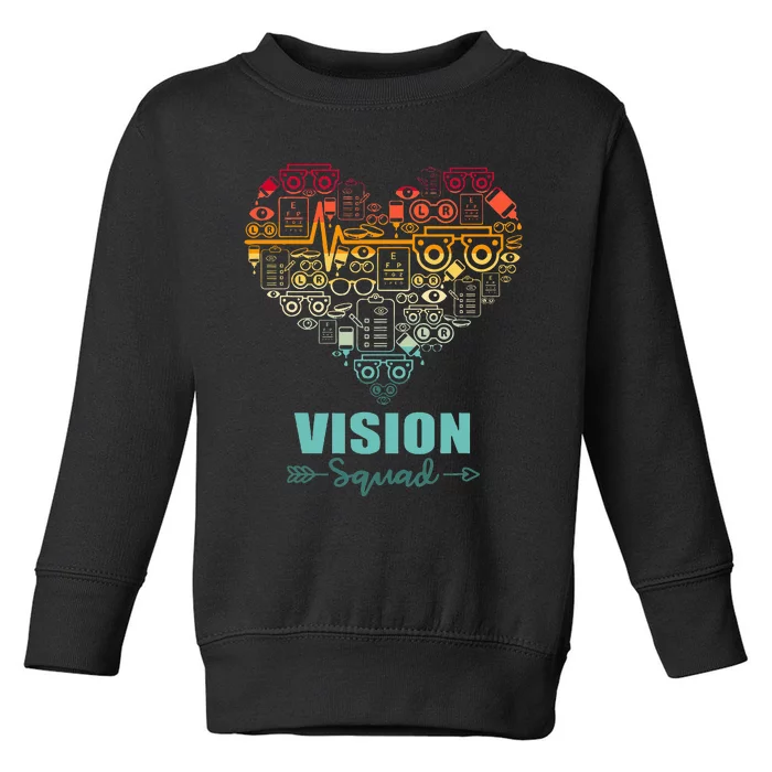 Vision Squad Heart Funny Optometry Team Toddler Sweatshirt