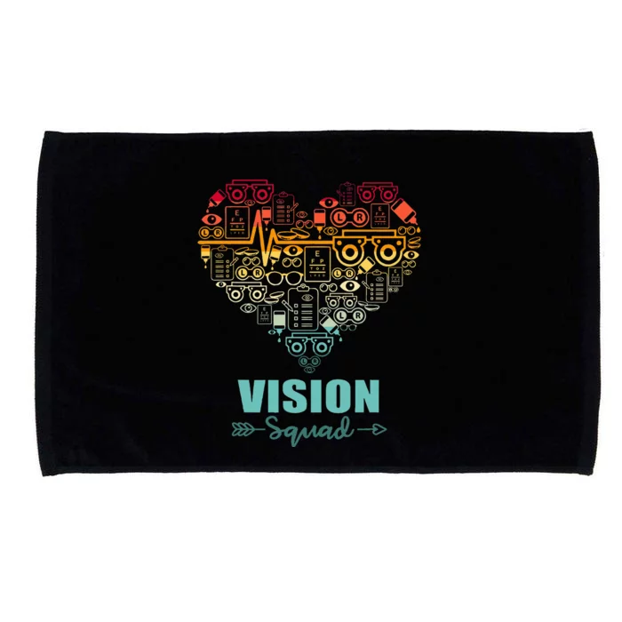 Vision Squad Heart Funny Optometry Team Microfiber Hand Towel