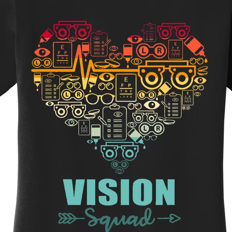 Vision Squad Heart Funny Optometry Team Women's T-Shirt