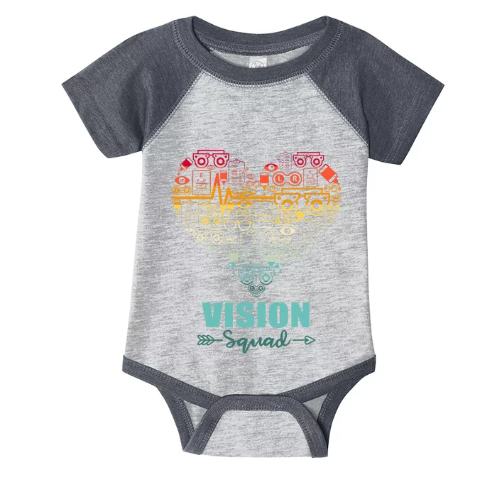 Vision Squad Heart Funny Optometry Team Infant Baby Jersey Bodysuit