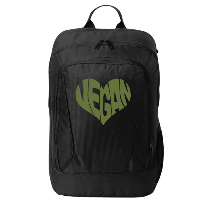 Vegan Saying Heart Shape Design Promote Plant Based Diet City Backpack