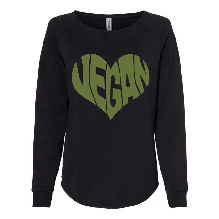 Vegan Saying Heart Shape Design Promote Plant Based Diet Womens California Wash Sweatshirt