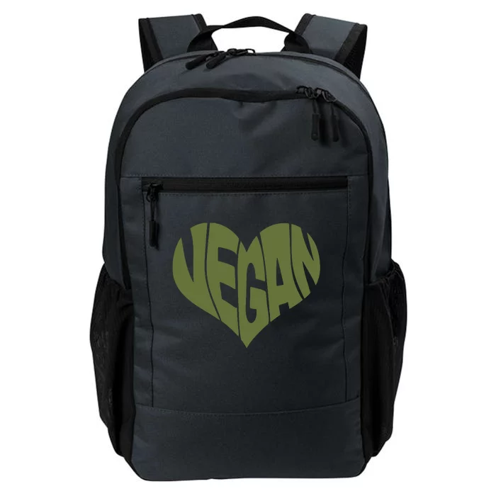 Vegan Saying Heart Shape Design Promote Plant Based Diet Daily Commute Backpack