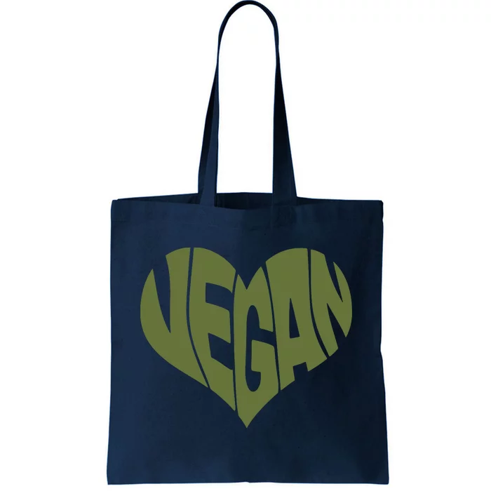 Vegan Saying Heart Shape Design Promote Plant Based Diet Tote Bag