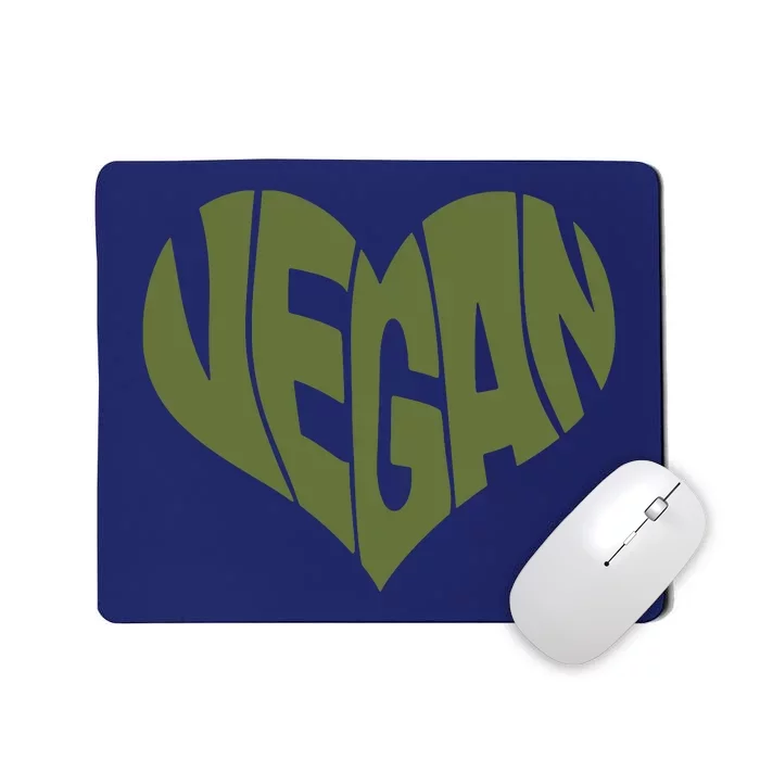 Vegan Saying Heart Shape Design Promote Plant Based Diet Mousepad