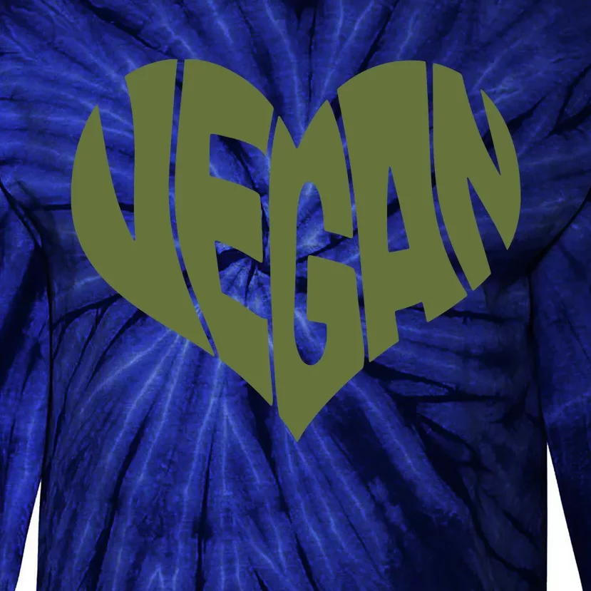 Vegan Saying Heart Shape Design Promote Plant Based Diet Tie-Dye Long Sleeve Shirt