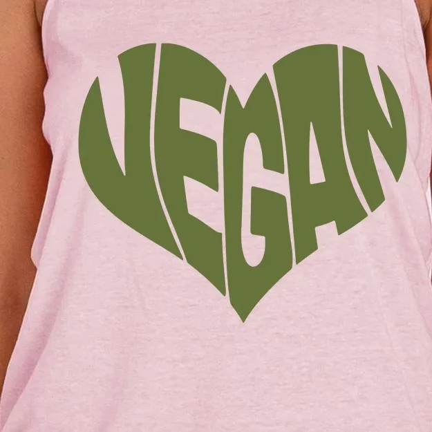 Vegan Saying Heart Shape Design Promote Plant Based Diet Women's Knotted Racerback Tank