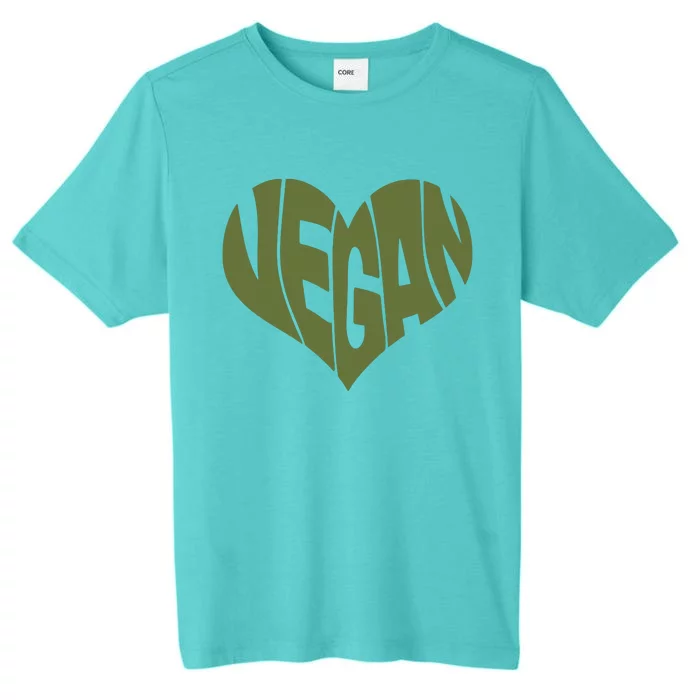 Vegan Saying Heart Shape Design Promote Plant Based Diet ChromaSoft Performance T-Shirt