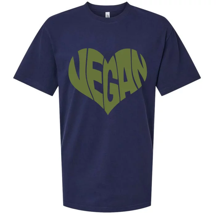 Vegan Saying Heart Shape Design Promote Plant Based Diet Sueded Cloud Jersey T-Shirt