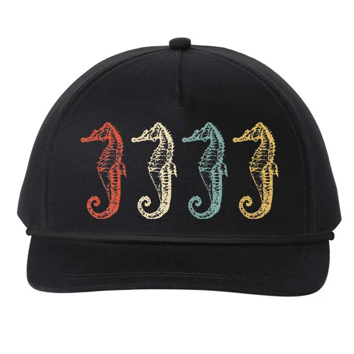 Vintage Sea Horse Animal Environmental Gifts Snapback Five-Panel Rope Hat