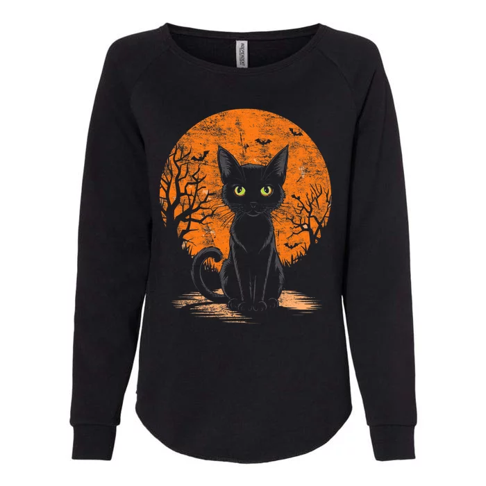 Vintage Scary Halloween Cat Costume Retro Halloween Cat Womens California Wash Sweatshirt