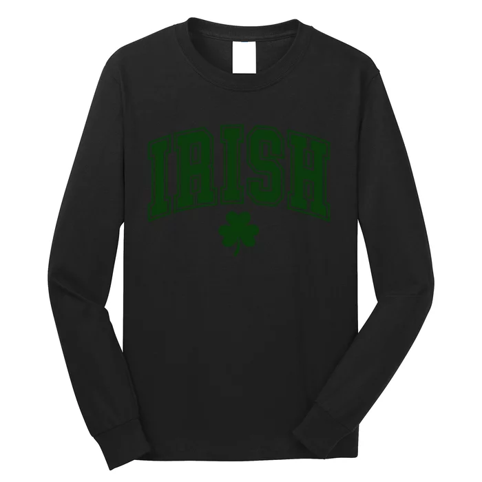 Varsity Style Irish Clover St Patricks Long Sleeve Shirt