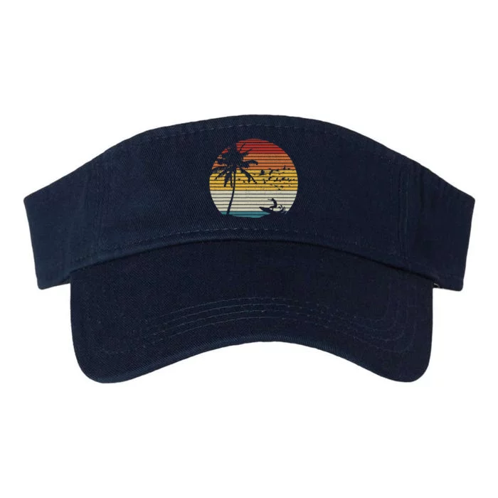 Vintage Surfer Island Sunset Retro Surfing Beach Surf Valucap Bio-Washed Visor