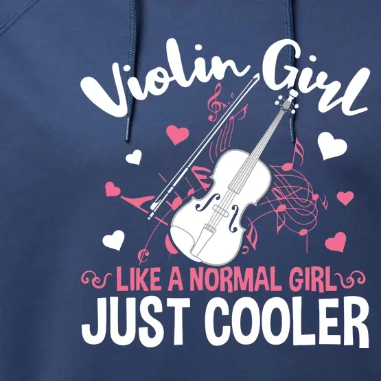 Violin String Instrument Player Violin Girl Performance Fleece Hoodie