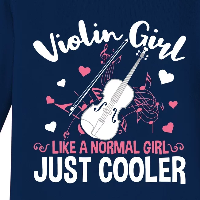 Violin String Instrument Player Violin Girl Baby Long Sleeve Bodysuit