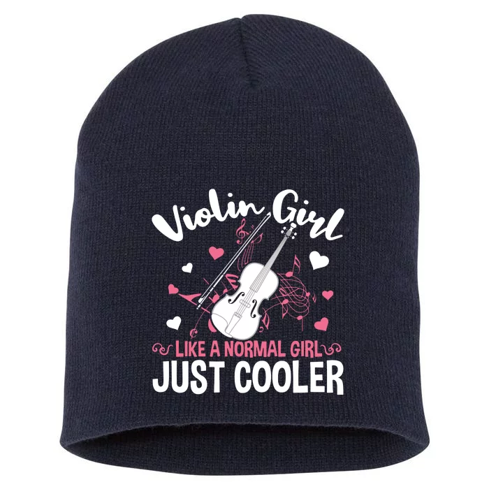 Violin String Instrument Player Violin Girl Short Acrylic Beanie