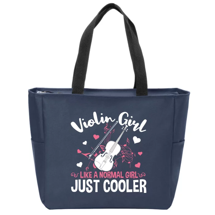 Violin String Instrument Player Violin Girl Zip Tote Bag