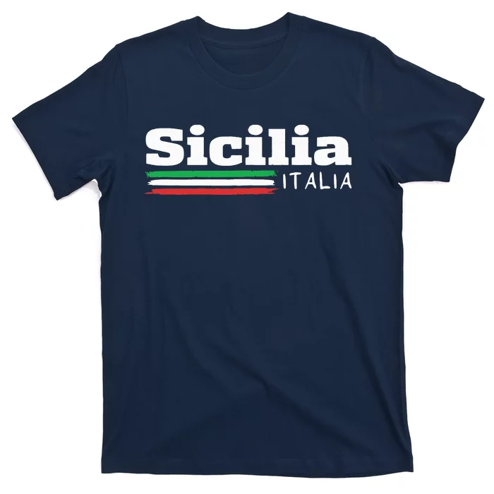 Vintage Sicilia Italia Sicily Italian Flag Italy Souvenir T-Shirt