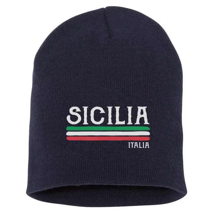 Vintage Sicilia Italy Italia Souvenir Italian Sicily Short Acrylic Beanie