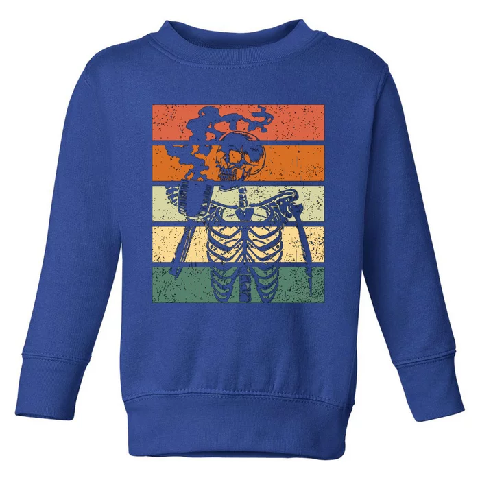 Vintage Skeleton Ing Coffee Halloween Gift Toddler Sweatshirt