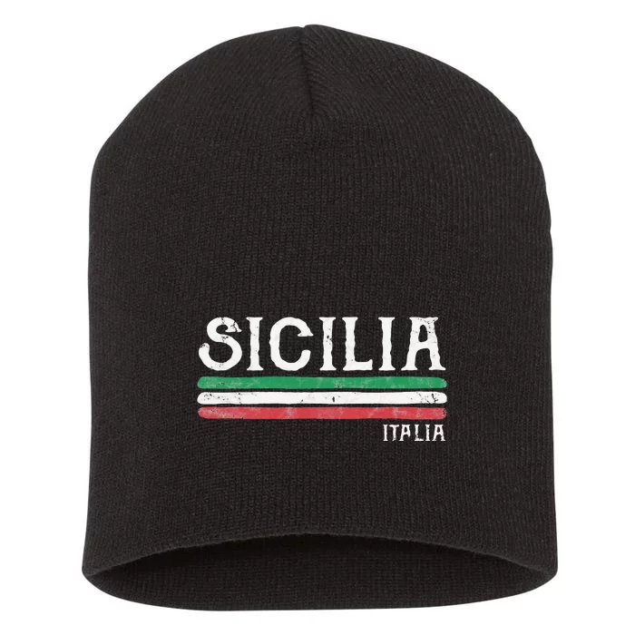 Vintage Sicilia Italy Italia Souvenir Italian Sicily Short Acrylic Beanie