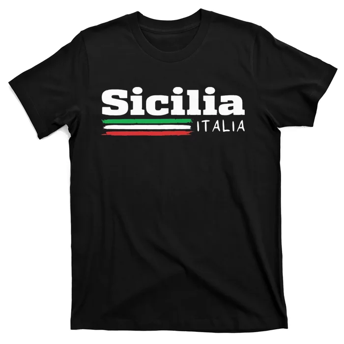 Vintage Sicilia Italia Sicily Italian Flag Italy Souvenir T-Shirt