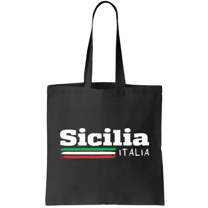 Vintage Sicilia Italia Sicily Italian Flag Italy Souvenir Tote Bag