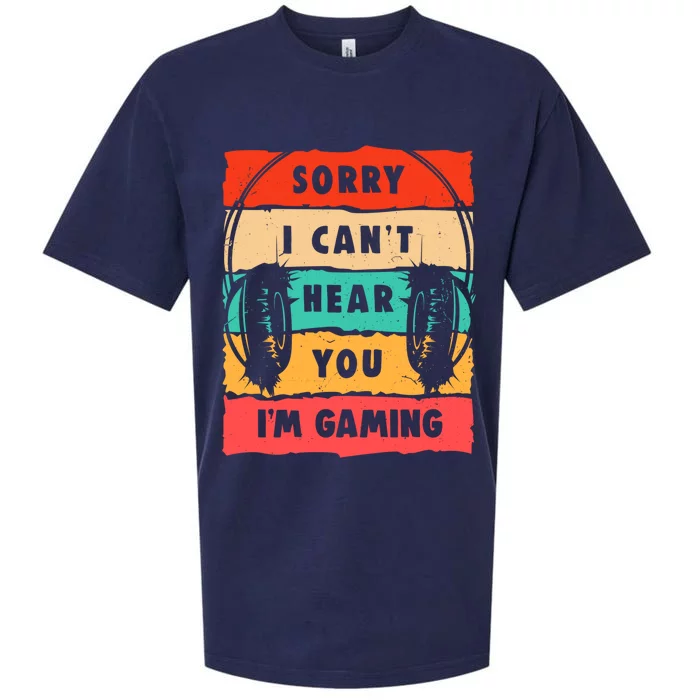 Vintage Sorry I Can't Hear You I'm Gaming Gift Funny Gamer Funny Gift Sueded Cloud Jersey T-Shirt