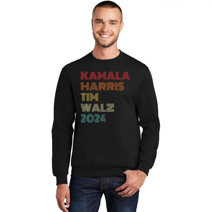 Vintage Style Kamala Harris Tim Walz 2024 Gift Tall Sweatshirt