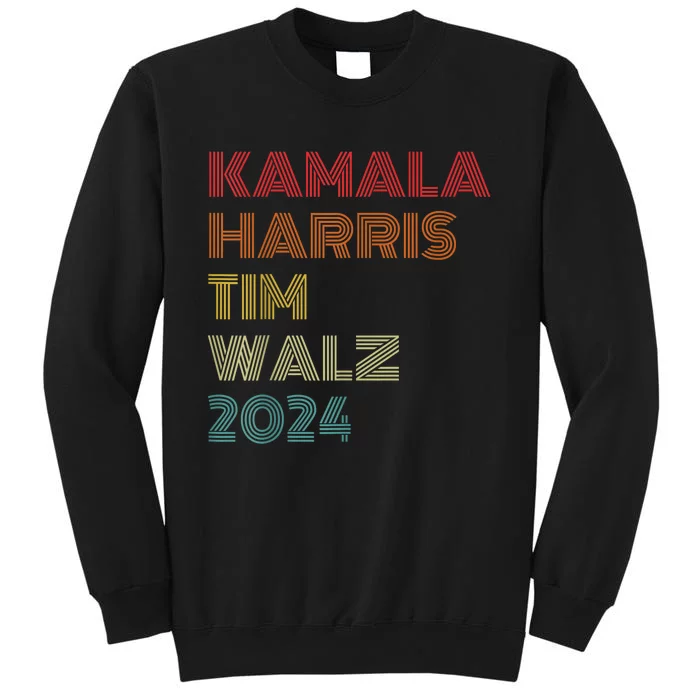 Vintage Style Kamala Harris Tim Walz 2024 Gift Tall Sweatshirt