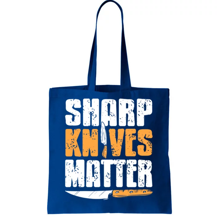 Vintage Sharp Knives Matter Cool Cooking Tee Present Gift Tote Bag