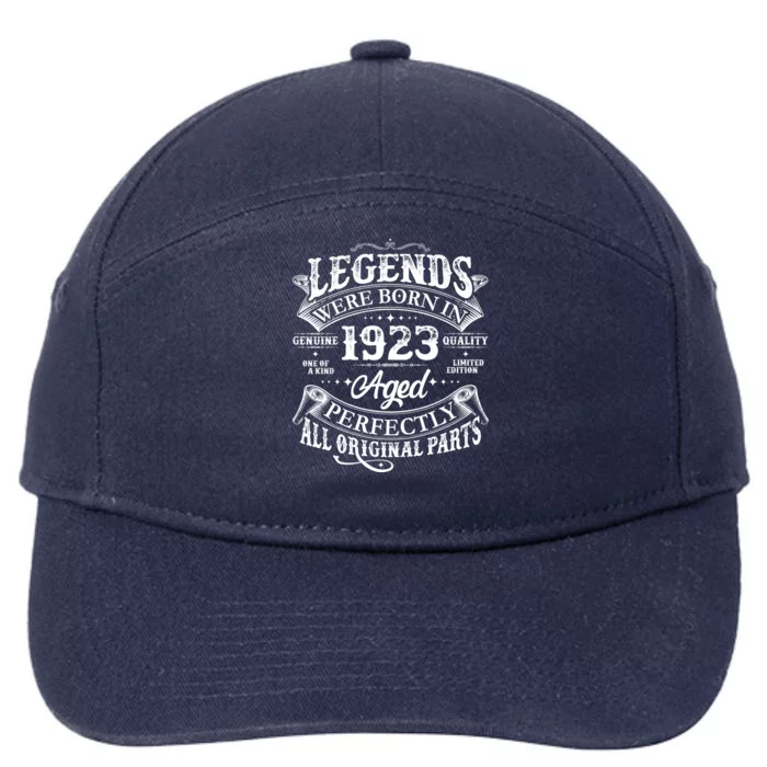 Vintage Scroll Legends Were Born In 1923 Aged Perfectly 100th Birthday 7-Panel Snapback Hat