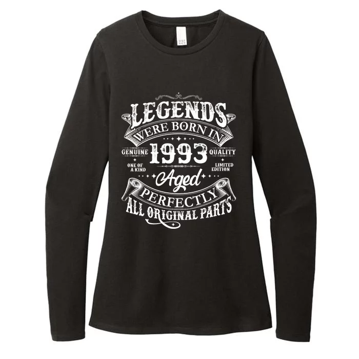 Vintage Scroll Legends Were Born In 1993 Aged Perfectly 30th Birthday Womens CVC Long Sleeve Shirt