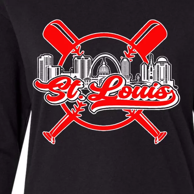 Vintage St Louis Baseball Womens Cotton Relaxed Long Sleeve T-Shirt