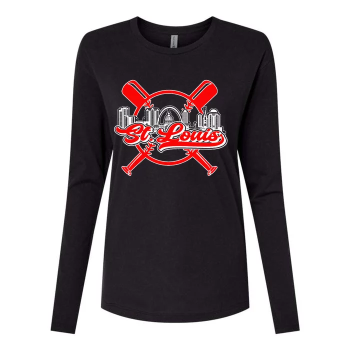 Vintage St Louis Baseball Womens Cotton Relaxed Long Sleeve T-Shirt