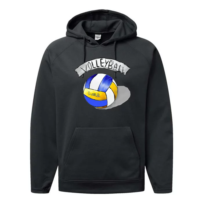 Volleyball Sports Lovers Performance Fleece Hoodie