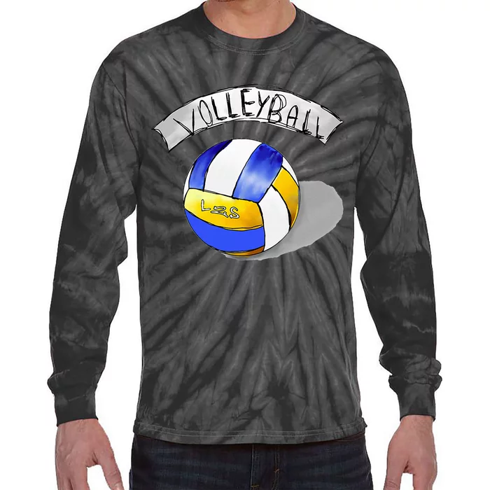 Volleyball Sports Lovers Tie-Dye Long Sleeve Shirt