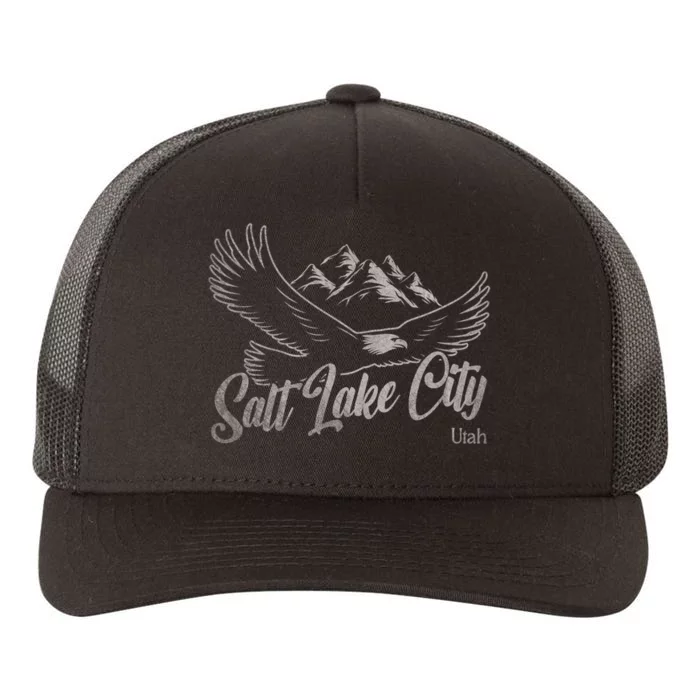 Vintage Salt Lake City Utah Mountains Hiking Outdoors Yupoong Adult 5-Panel Trucker Hat