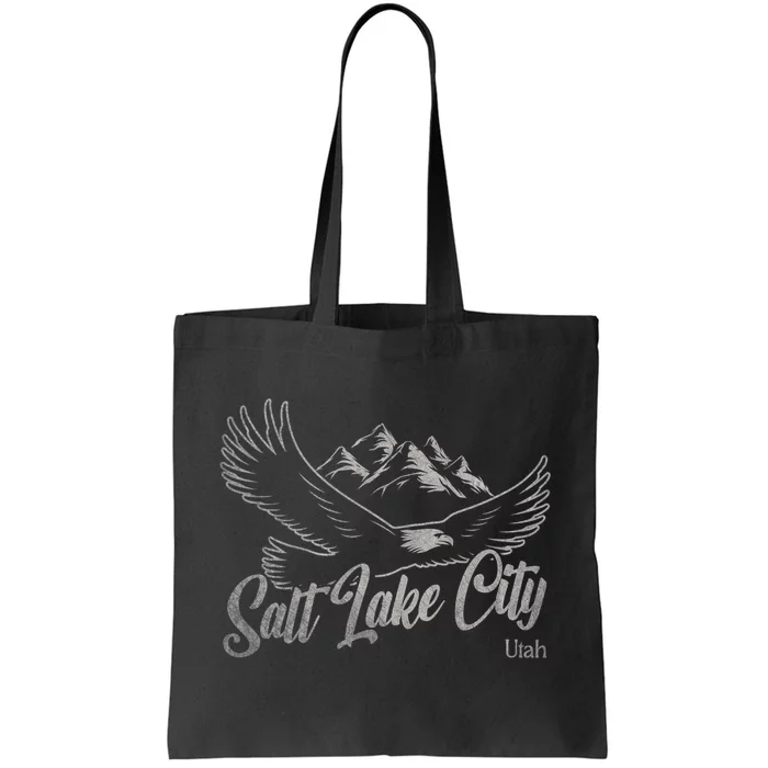 Vintage Salt Lake City Utah Mountains Hiking Outdoors Tote Bag