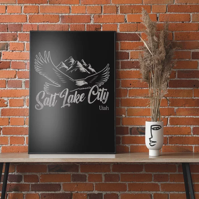 Vintage Salt Lake City Utah Mountains Hiking Outdoors Poster