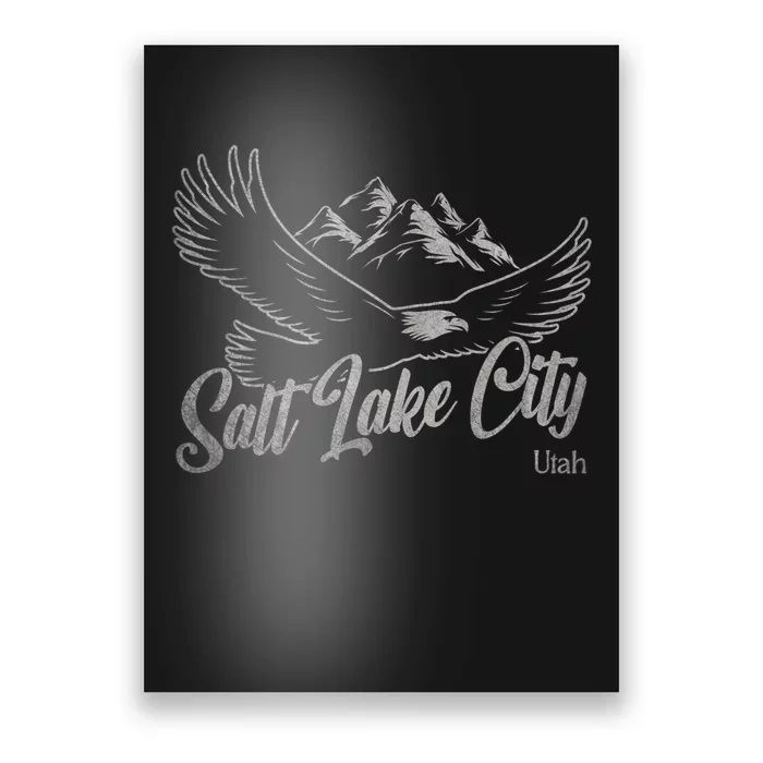 Vintage Salt Lake City Utah Mountains Hiking Outdoors Poster