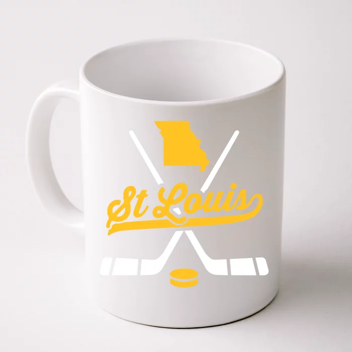 Vintage St Louis Ice Hockey Sticks Sports Team Fan Gift Front & Back Coffee Mug