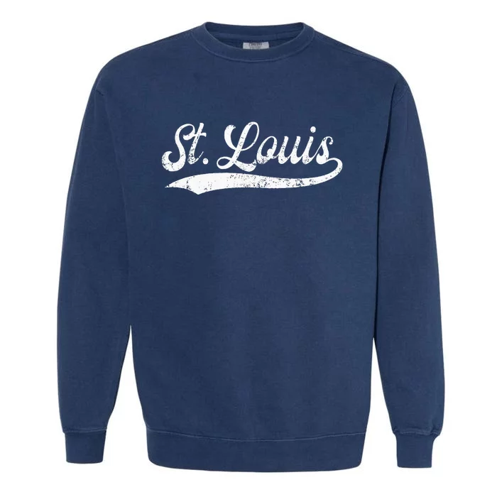 Vintage St Louis Missouri Distressed MO Apparel Garment-Dyed Sweatshirt