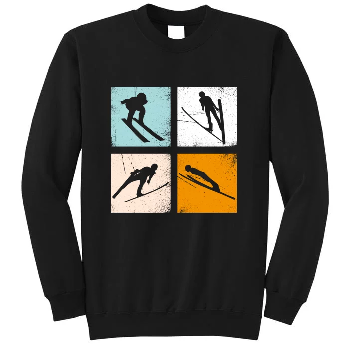 Vintage Skiing Lover Gift For Skiers Tall Sweatshirt